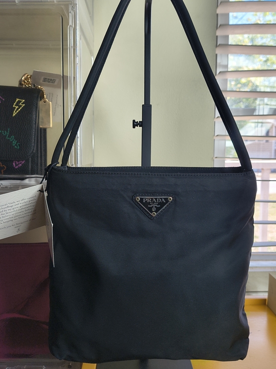 Prada Handbags - Prada Black Nylon Tessuto Small Tote Bag - Vintage - COA Included - very clean